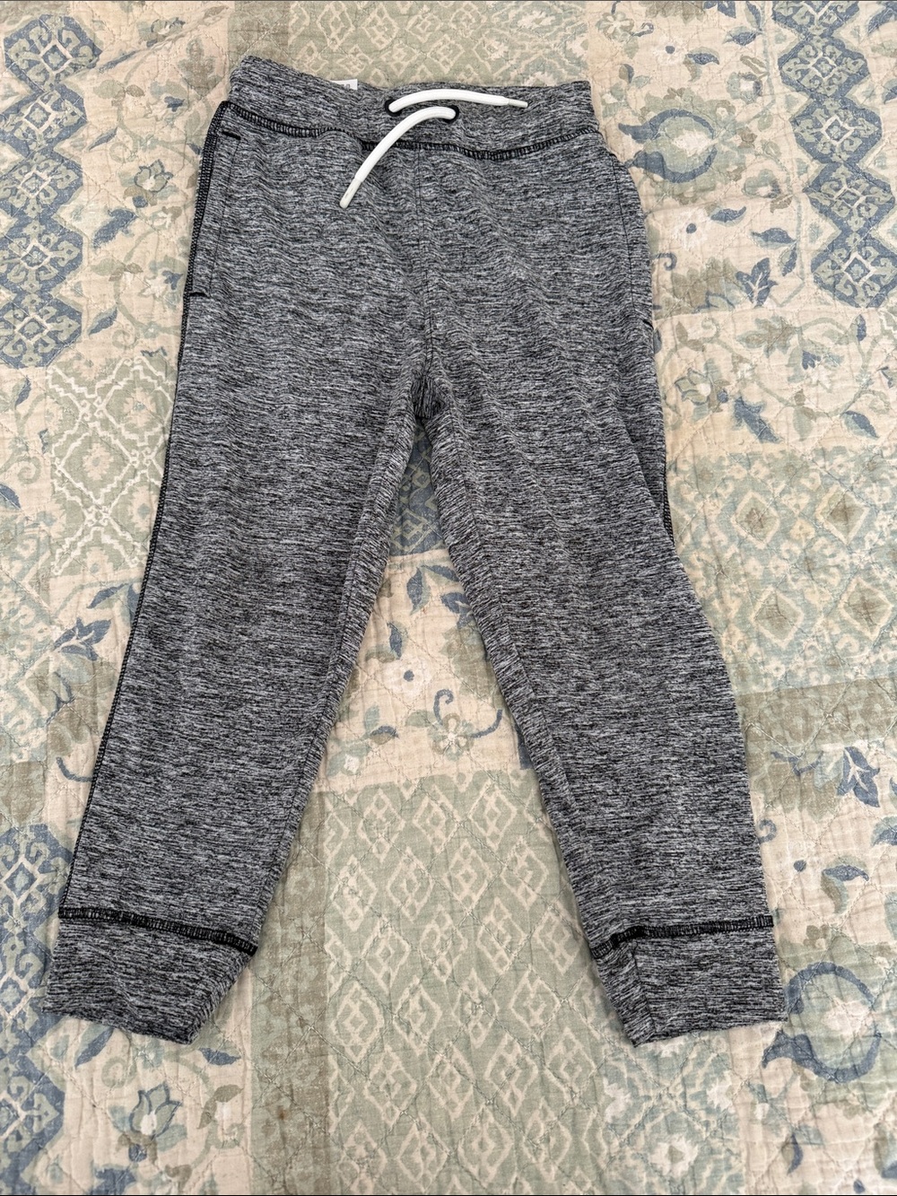 Tommy Bahama Kids Heather Gray Jogger Sweatpants with White Drawstring
